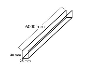 40x25x40x2,0 | Ceownik ocynkowany 40x25x40x2,0x6000 mm