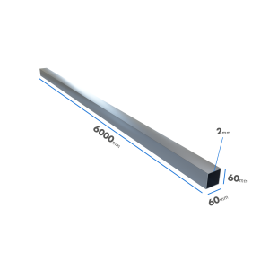 Profil ocynkowany zamknięty 60x60x2,0x6000 szew napylony