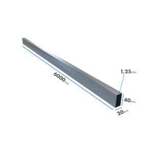 Profil ocynkowany zamknięty 40x20x1,25x6000 szew napylony